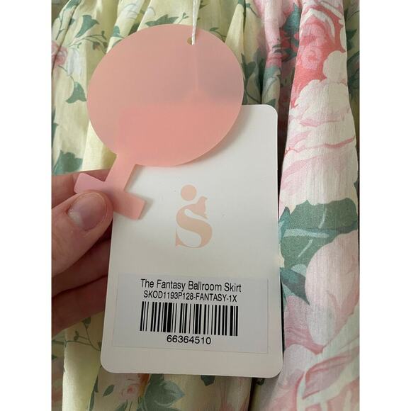 NWT Selkie The Fantasy Ballroom Skirt Long Floral Cottage Core Coquette Silk 1X - Picture 4 of 10